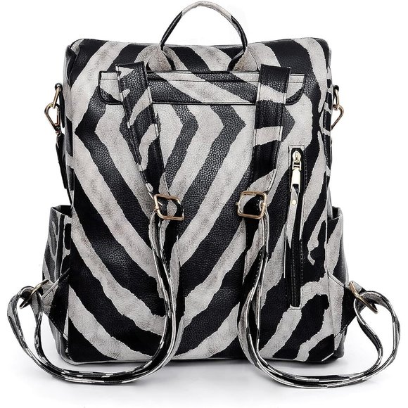 Women\'s Zebra Black Multipurpose Design Convertible Shoulder Bag main image 7
